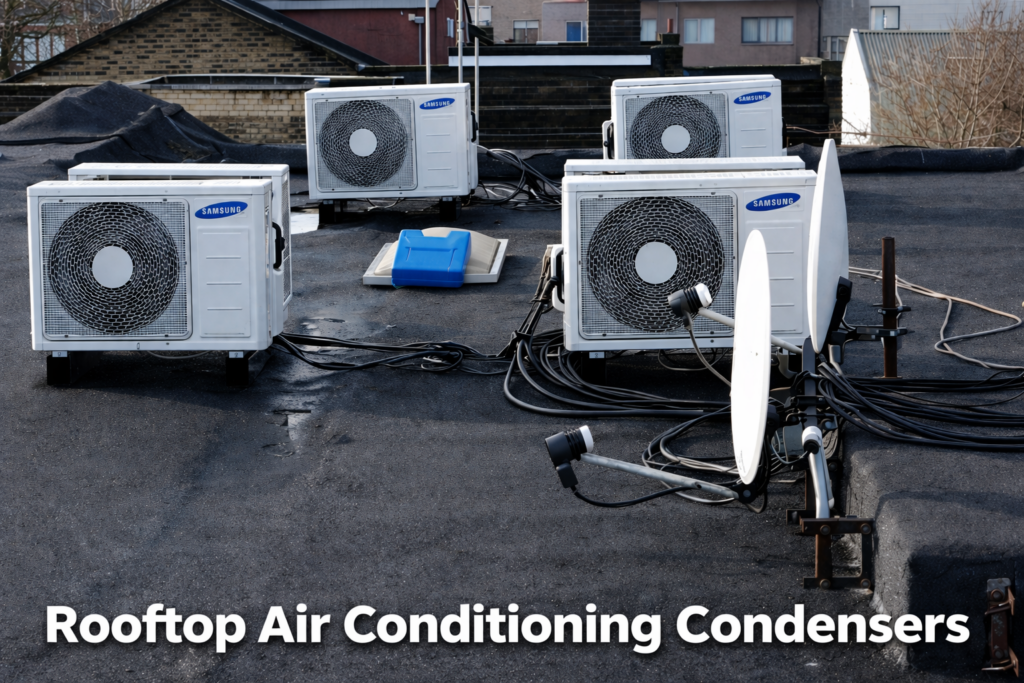 Air conditioning units on rooftop