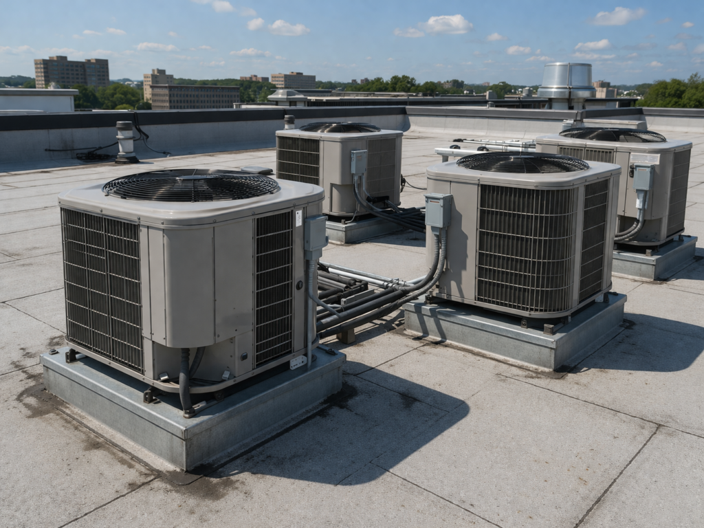Rooftop-Air-Conditioning-Unit What Are the Signs of an HVAC System That's Too Loud?