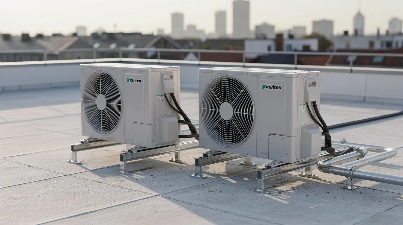 a-couple-of-outdoor-ac-units-on-the-roof What Are the Signs of an HVAC System That's Too Loud